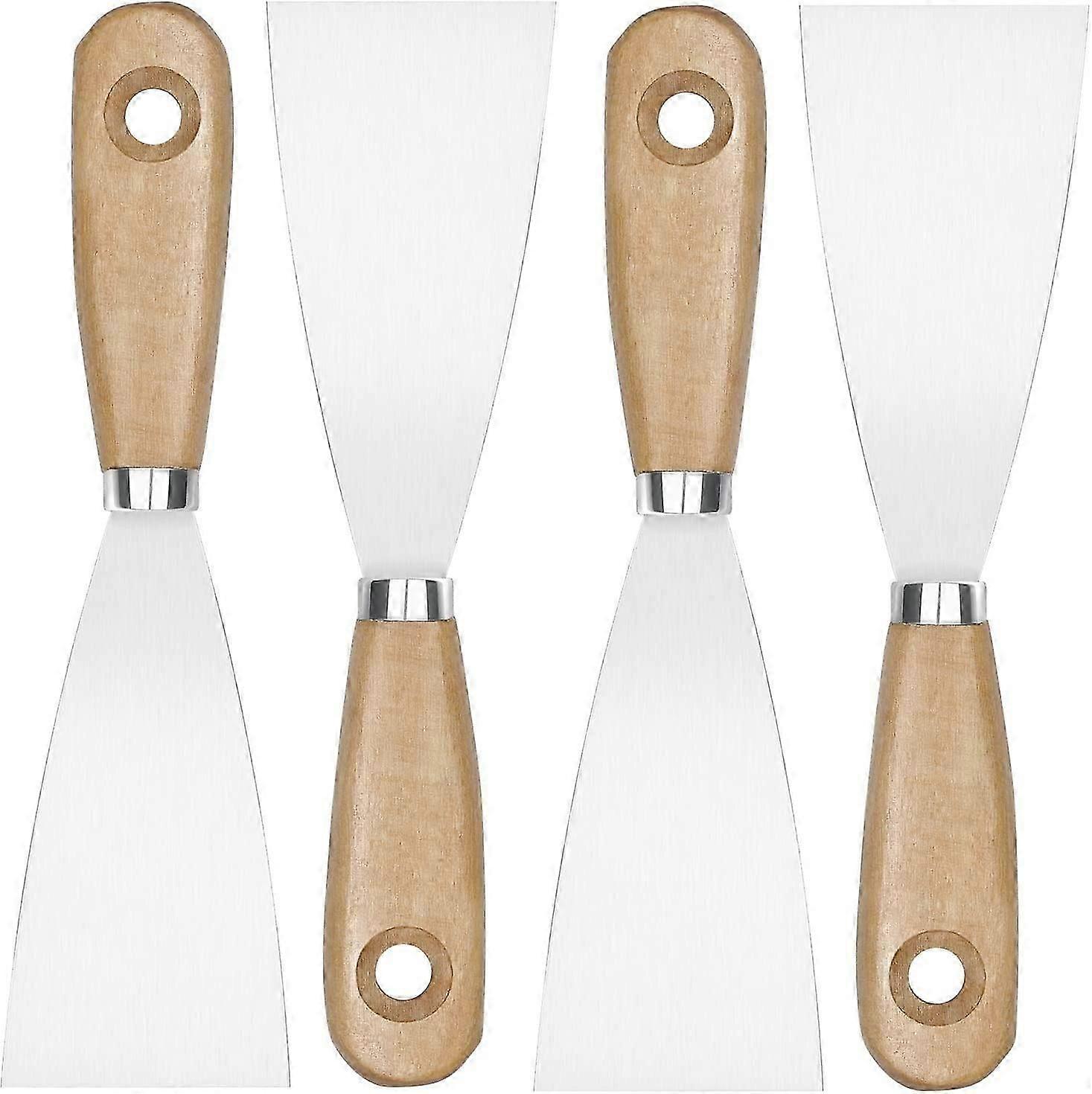 ملحقات بندقية الهواء الساخن ، ملعقة طلاء ، كاشطات طلاء 4 قطع بمقبض خشبي