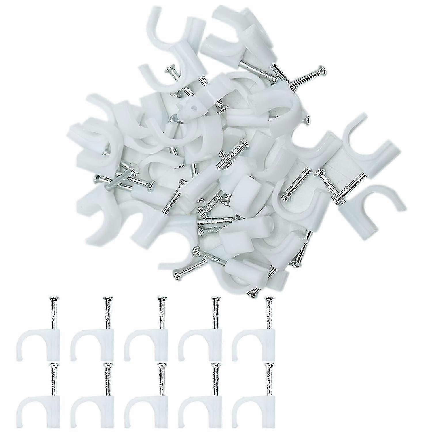 10mm Round Cable Clips 100pcs Assortment Cable Holder Management Wire Tidy Clips
