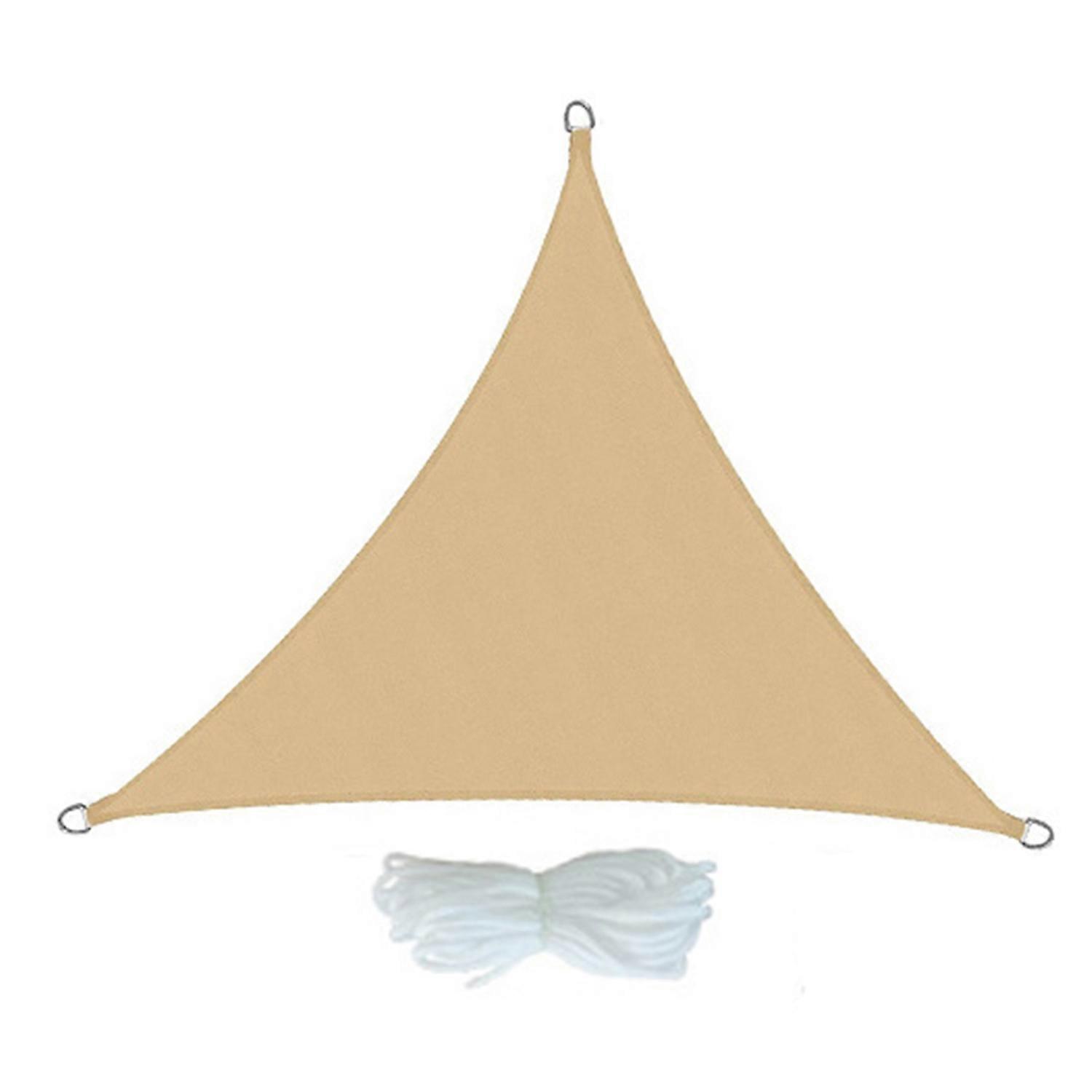 Outdoor Triangle Sun Shade Sail with Windproof Ropes UV Blocking Canopy Permeable Breathable Heavy
