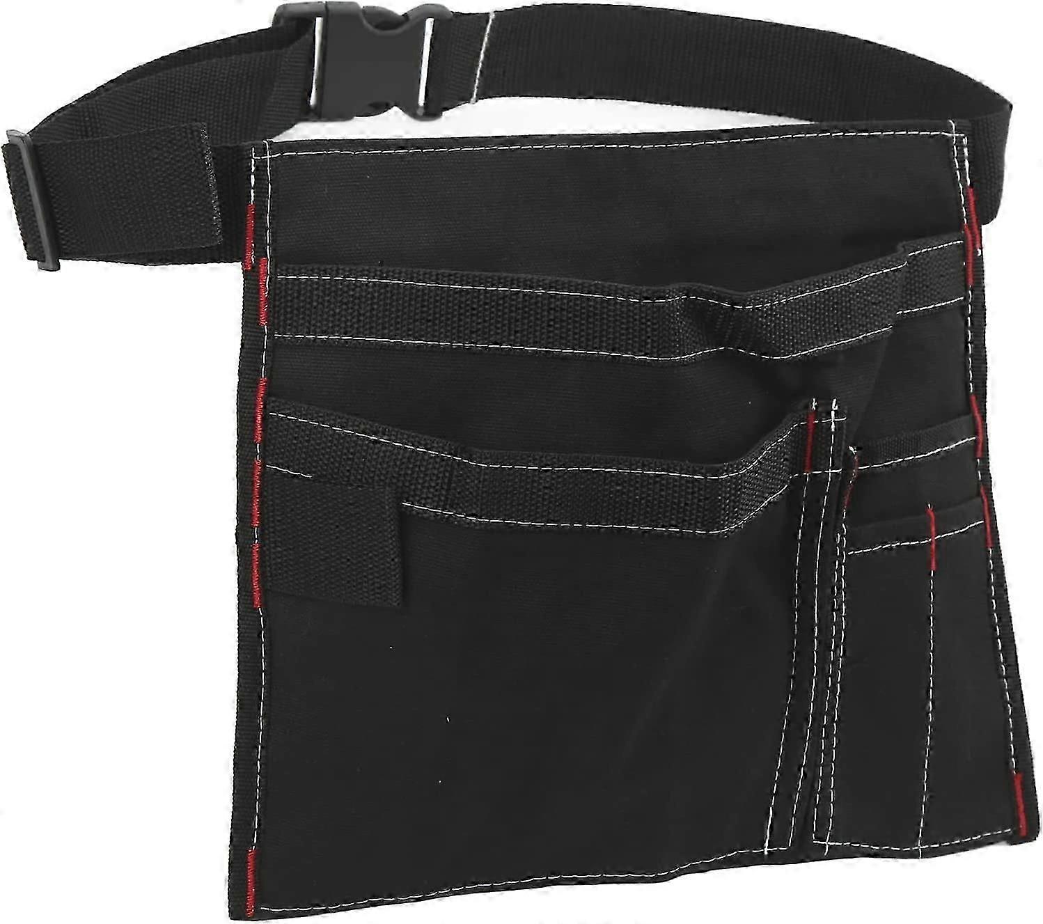 Single Sided Tool Belt Pouch, 6 Pockets Canvas Work Apron with Adjustable Strap, Tool Belt