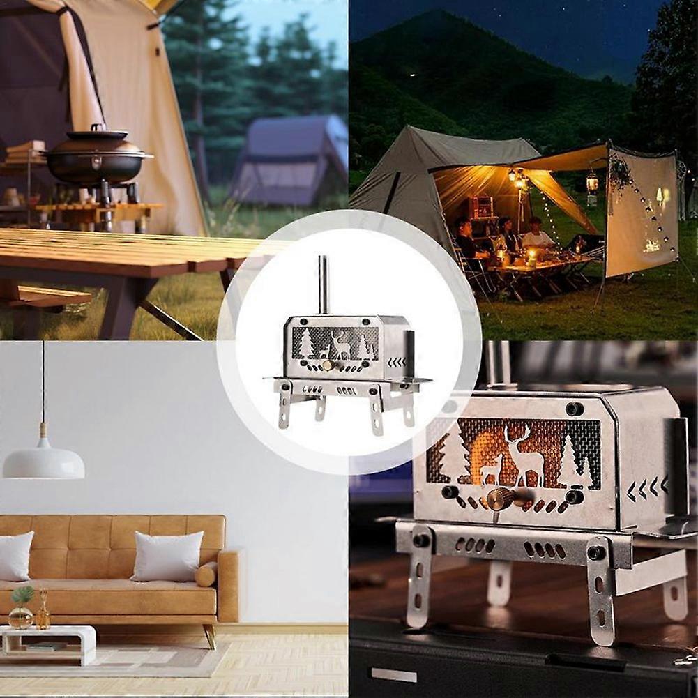 テント用屋外キャンプ用薪ストーブポータブルステンレス鋼テントストーブ装飾的なクリスマスツリー&