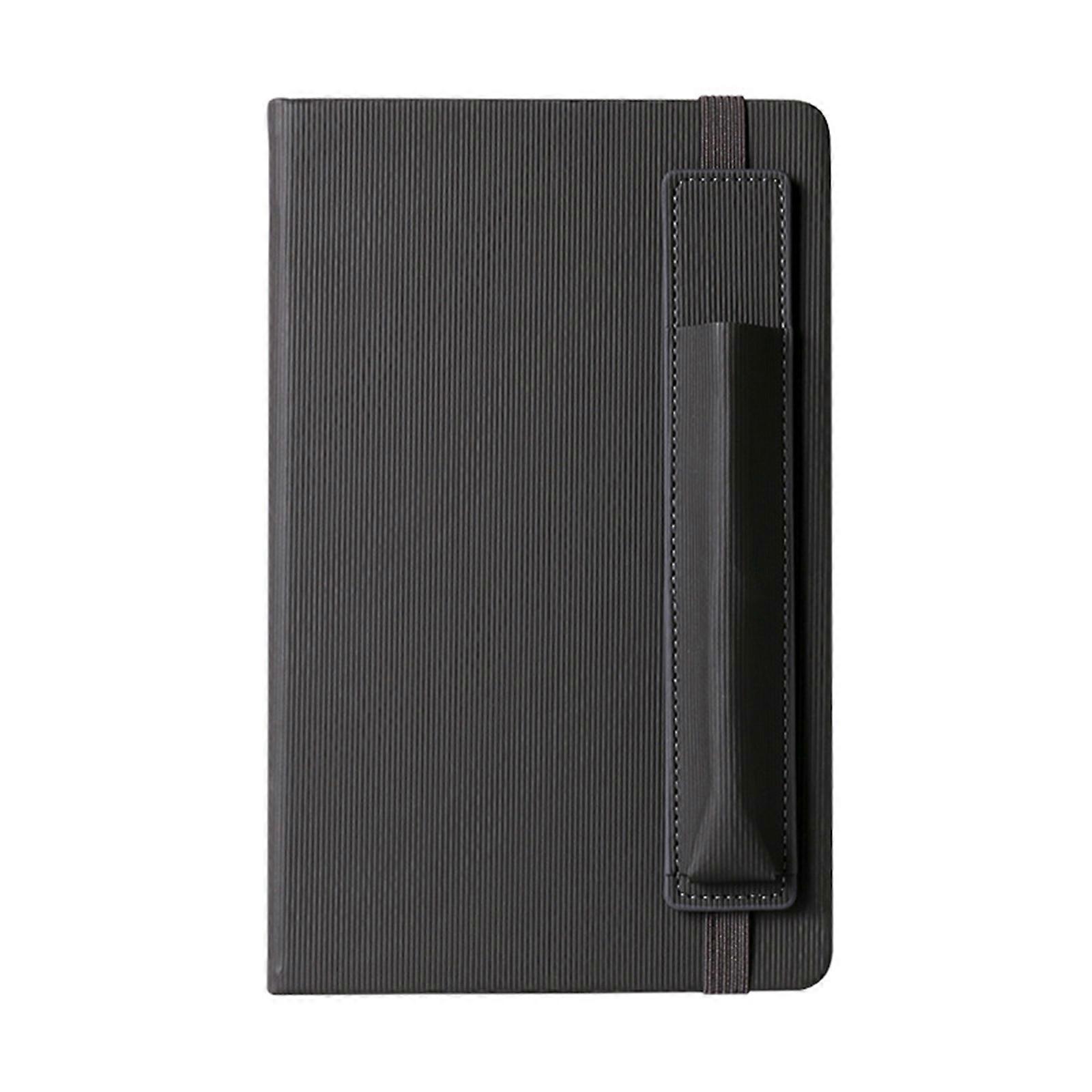 Small Notebook with Elastic Bands Pen Holder, Business Notepads Travel Journal Ribbon Book Page Mark for Teacher Student Grey