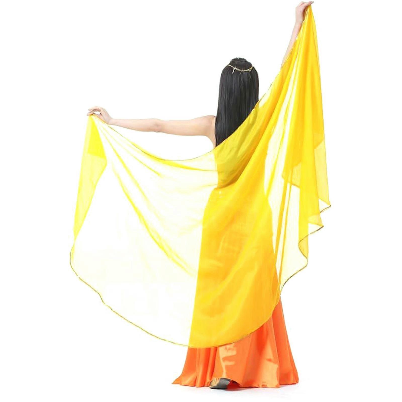 Femmes Châle Mousseline de Soie Soirée Mariée Doux Wrap Écharpe, Écharpe En Mousseline De Soie Écharpe Ruban Écharpe Satins Pour Femmes Et Filles Jaune