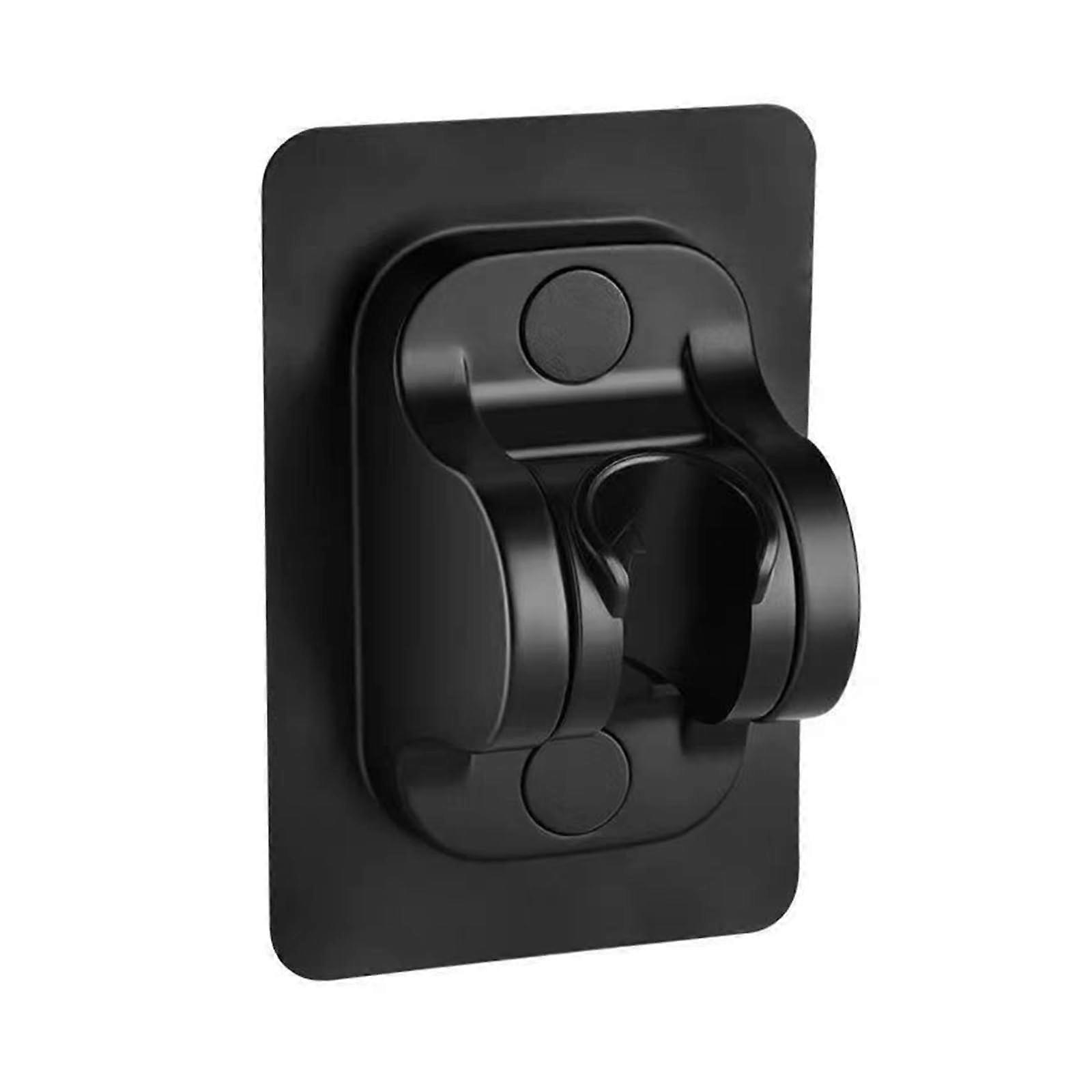 Shower Head Holder Wall Mount, Adjustable Shower Rail Bracket, Self-Adhesive, Black