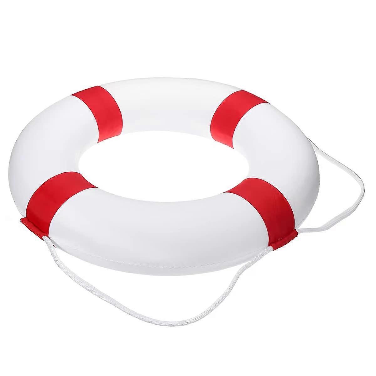 Life Protective Ring 20.5 Inch, Red Foam Pool Safety Float with Rope Tape for Swimming and Water Rescue