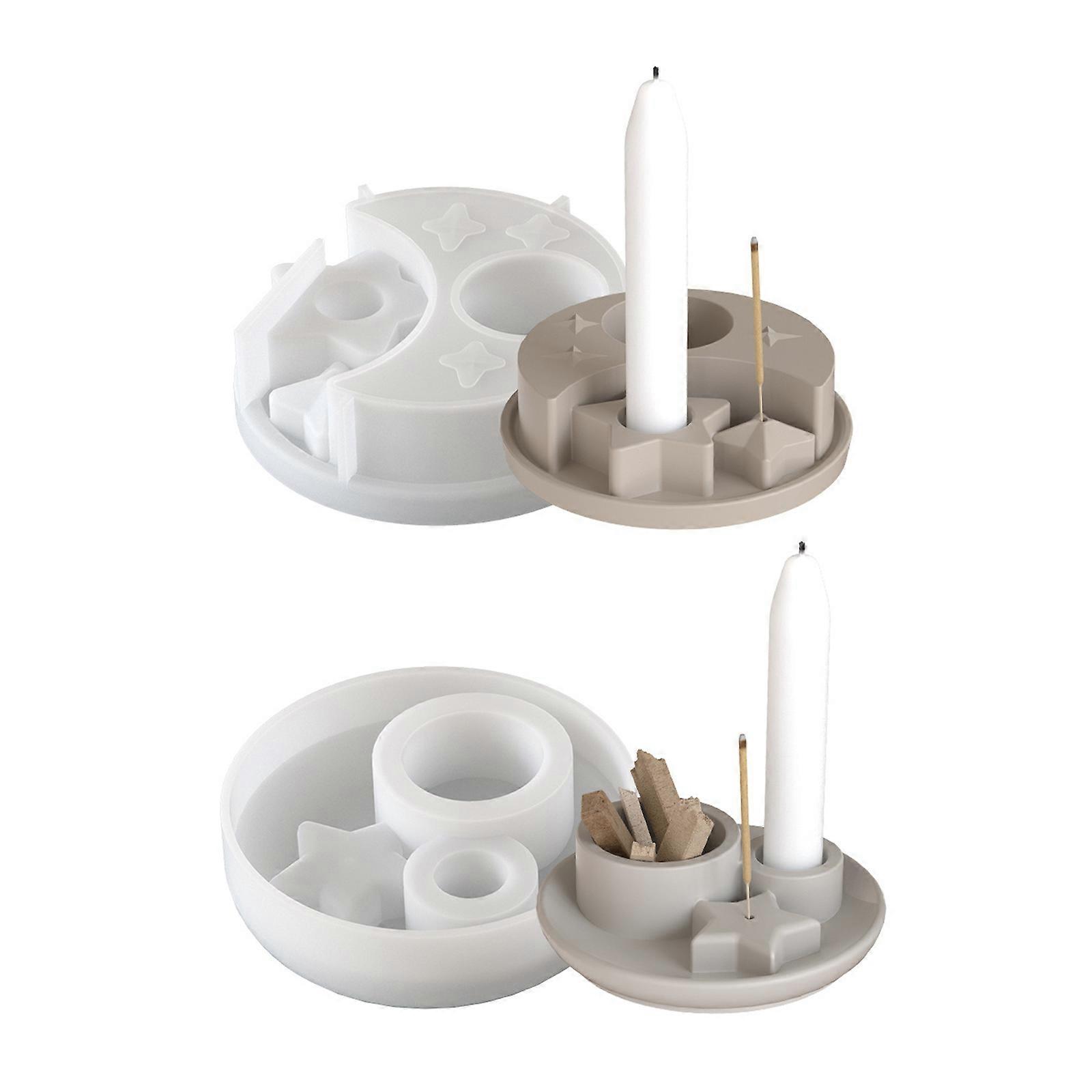 Star and Moon Designs Silicone Mould for Crafting Candle Bases and Incenses Stands for Home Decoration and Gifts Making