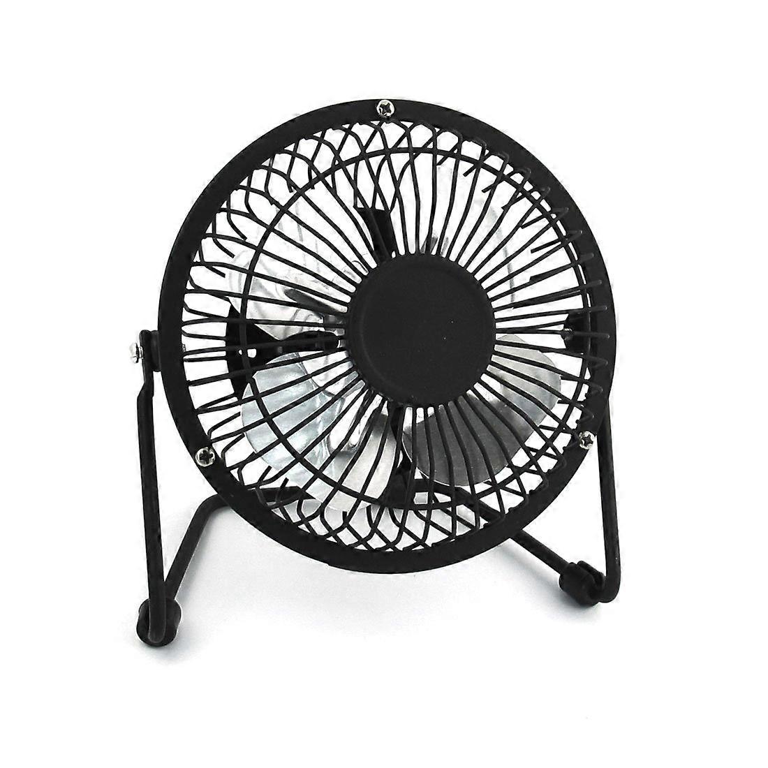 Qtqgoitem Black Metallic Round 360 Degree Rotary USB Cooling Fan for PC and Laptop, Model 7ed1d2c9282f8a8, Compact Desk Cooler