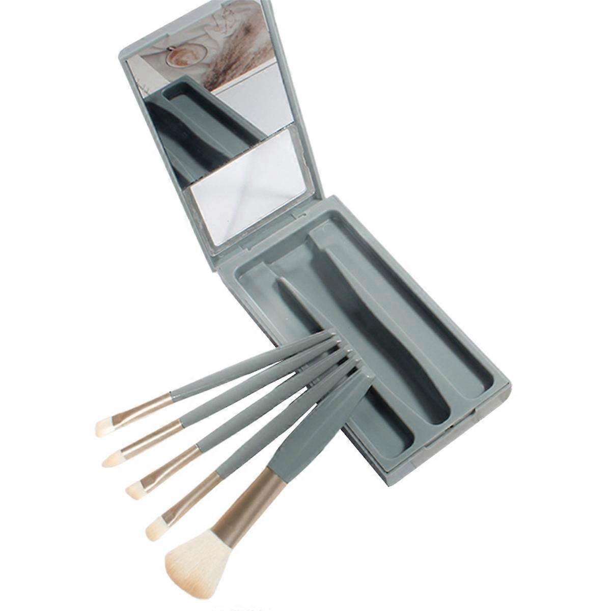 Travel Makeup Brush Set with Case & Mirror B