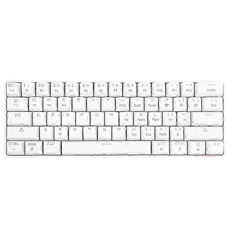 White Dik61 Bluetooth-compatible Wired Wireless Mechanical Keyboard Mobile Phone