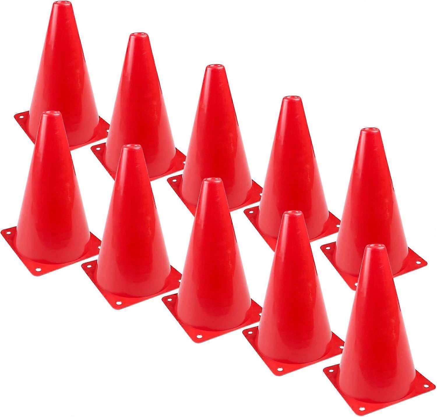 10 Pieces Traffic Cones 18 cm, Football Training Cones, Marking Cones, Plastic Marking Holders, Traffic Cones for Sports, Games, Football Obstacles