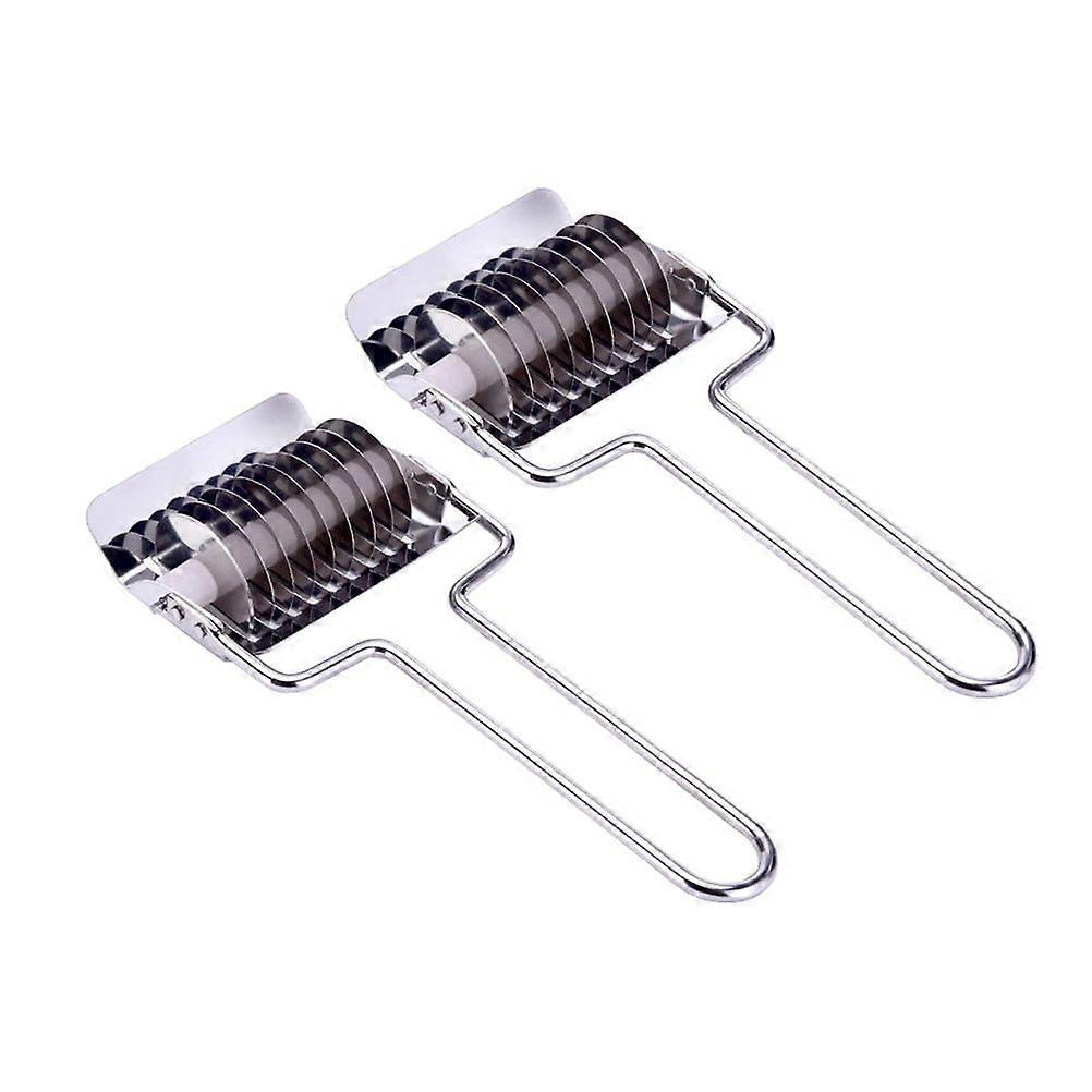 2 Pcs Stainless Steel Hand-Held Pasta Roller For Pasta Making