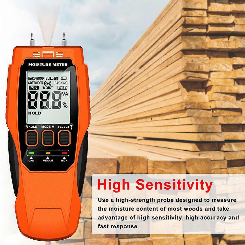 Digital Test Meter LCD Display with Backlight Timber Humidity Tester Wood Building Moisture Content Detector