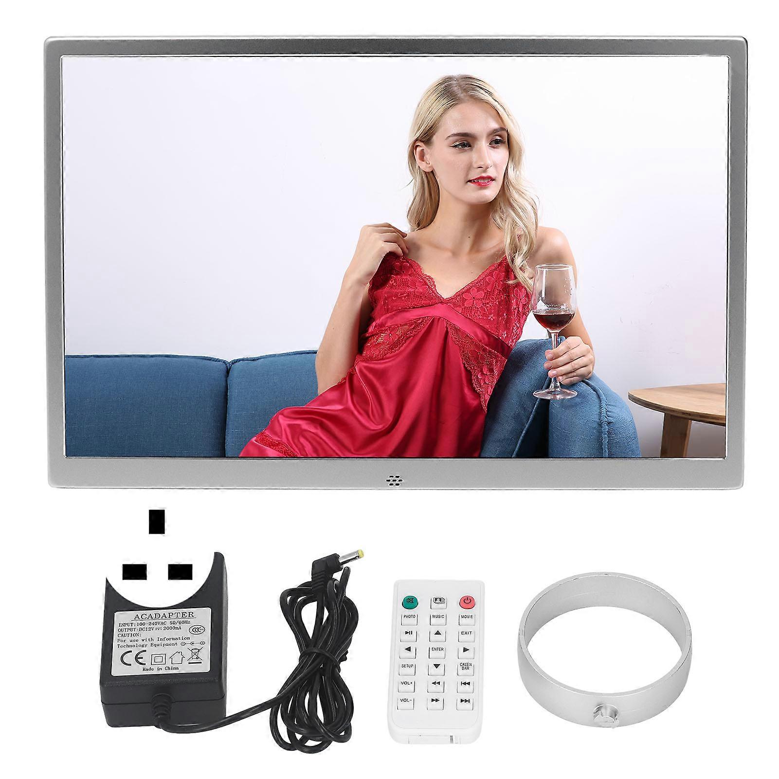 15.2in Digital Picture Frame HD Electronic Photo Album with Remote Control Support Video Music Clock Calendar 100‑240V