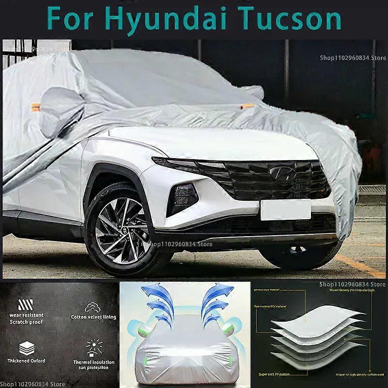 Για Hyundai Tucson 210T αδιάβροχο πλήρες αυτοκίνητο καλύπτει υπαίθρια προστασία ήλιου UV σκόνη βροχής χιόνι προστατευτικό αυτόματο προστατευτικό κάλυμμα