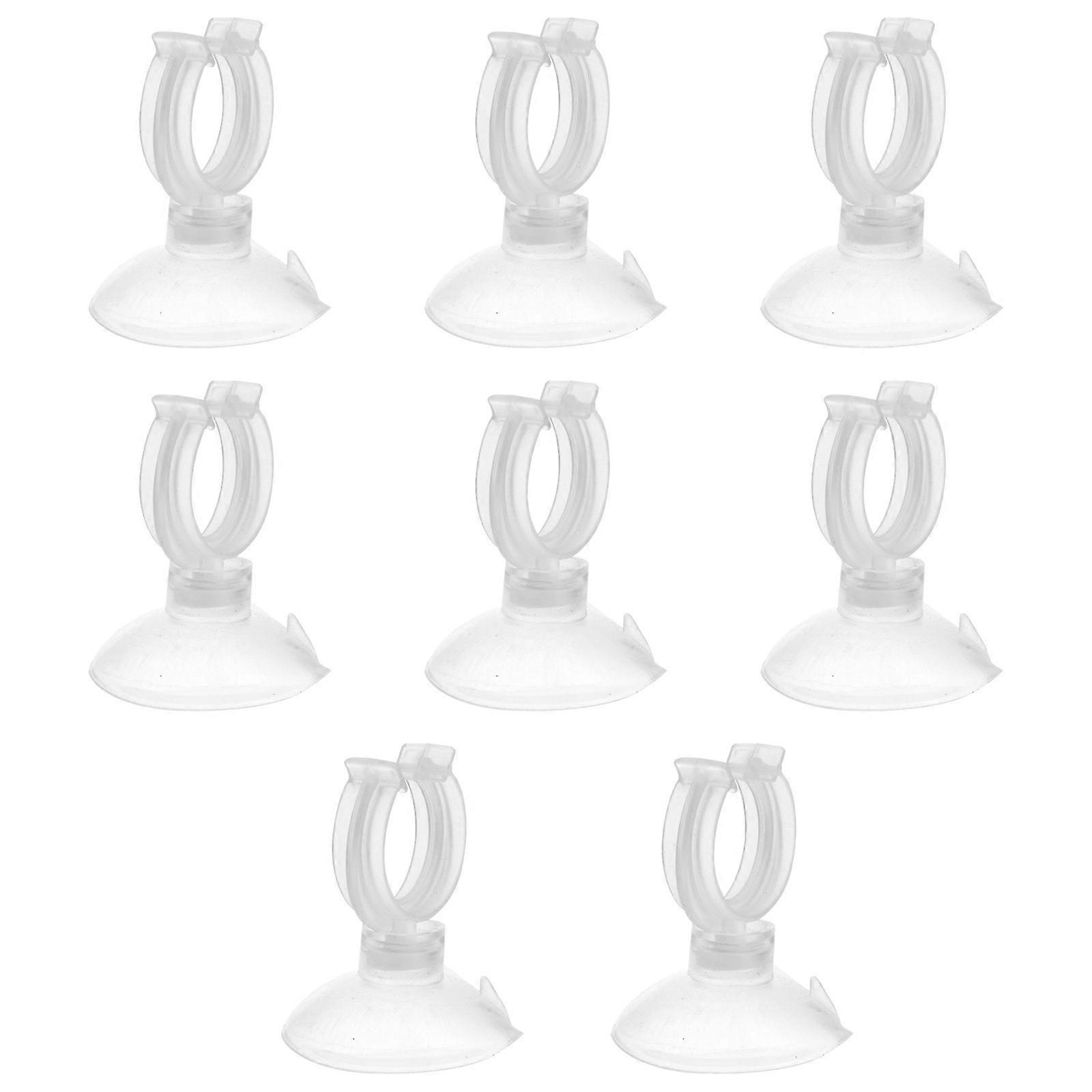 8pcs Plastic Clamp Suction Cup Open Transparent Fixing Suction Cup for Aquarium Fish Tank