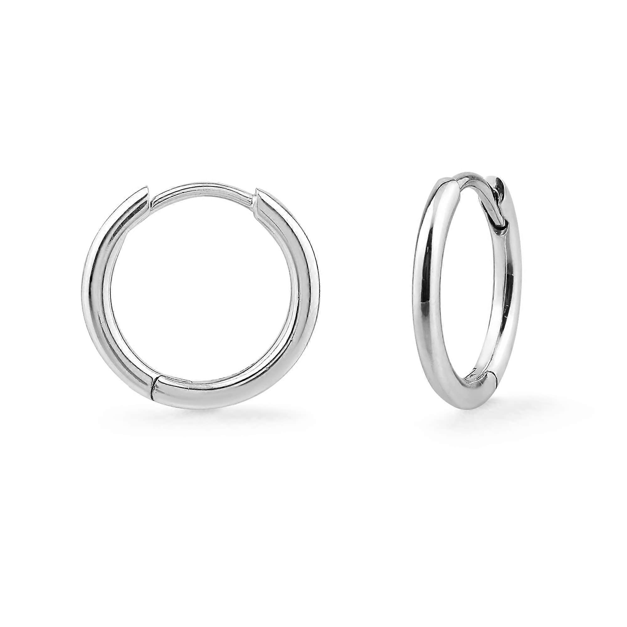 Jewelry Sterling Silver Round Huggie Hoop Earrings