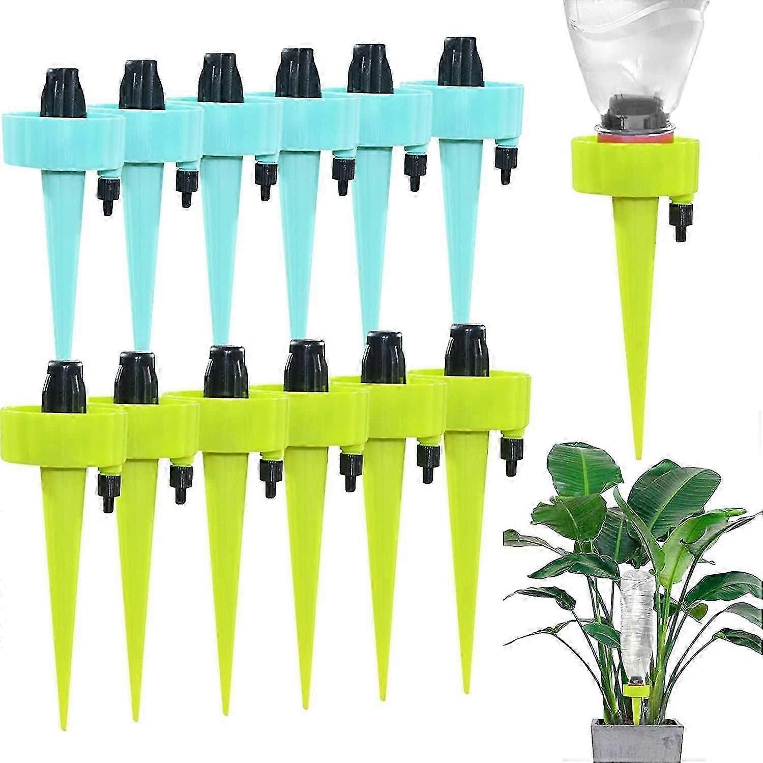 Automatic watering spikes, upgraded adjustable plant watering device, automatic drip irrigation system (random color)