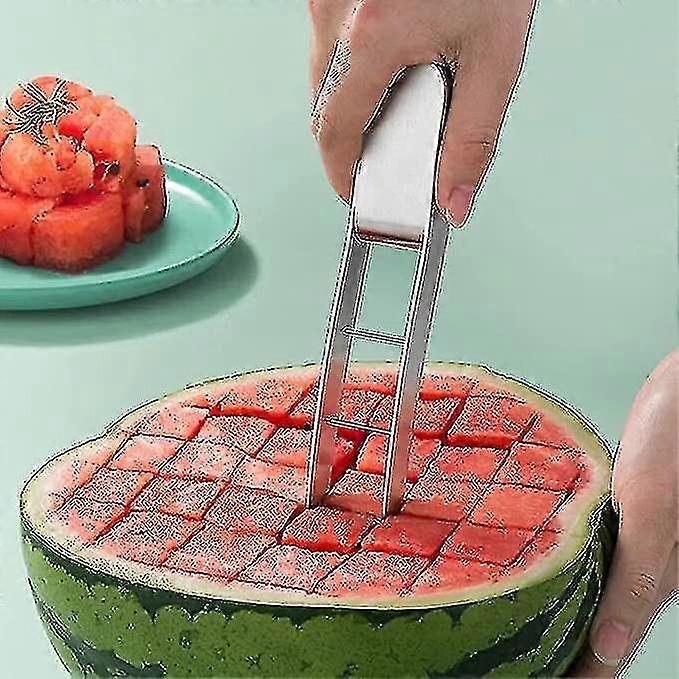 Stainless Steel Watermelon Cube Cutter - Quick & Safe Slicing Knife