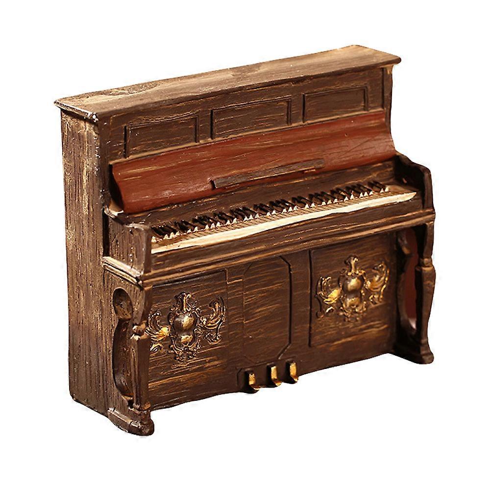 Retro Mini Piano Model Resin Decoration Shop Window Counter Piano Ornament