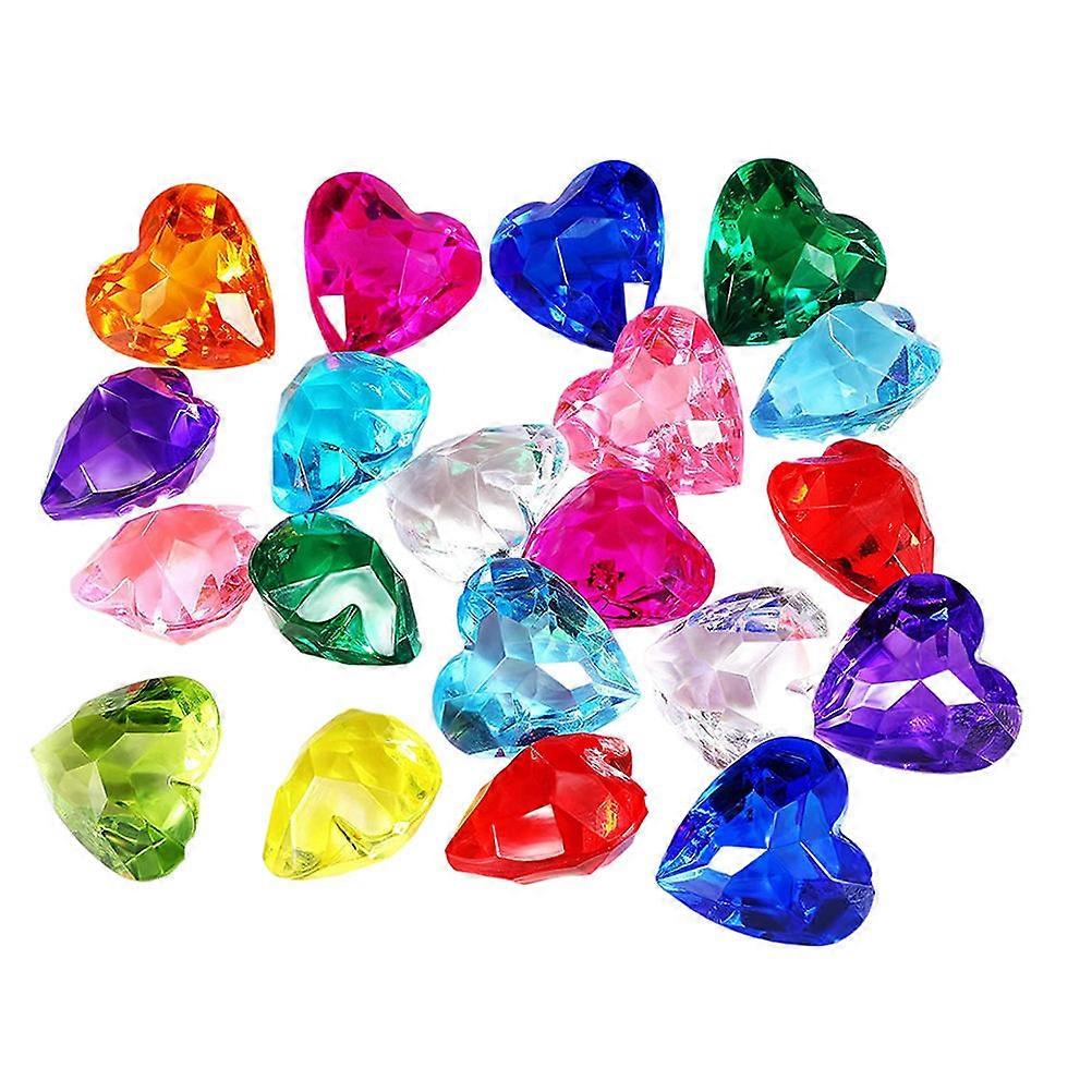 Heart Shaped Acrylic Gems for DIY Jewelry Making Assorted Color Small Size Lightweight