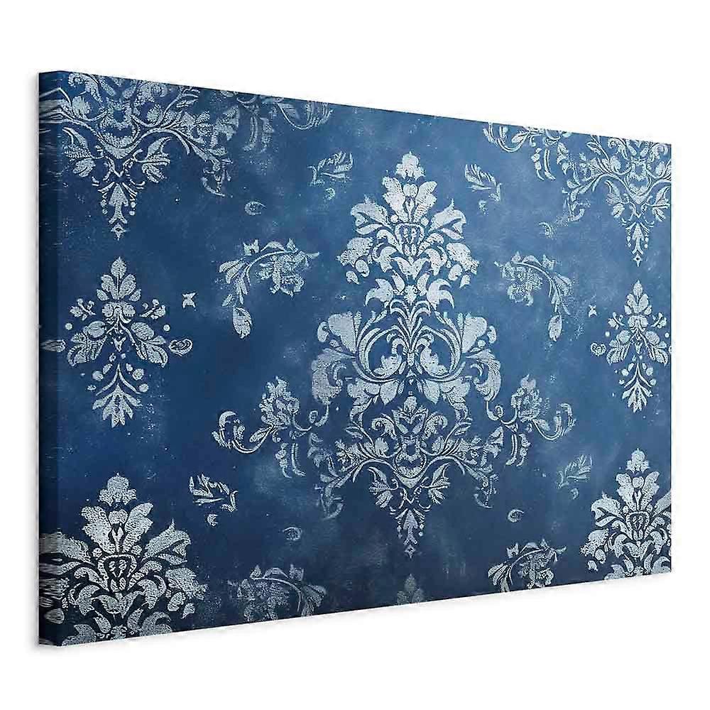 Canvas Print - Retro Ornament - Decorative Motif in Washed Blue