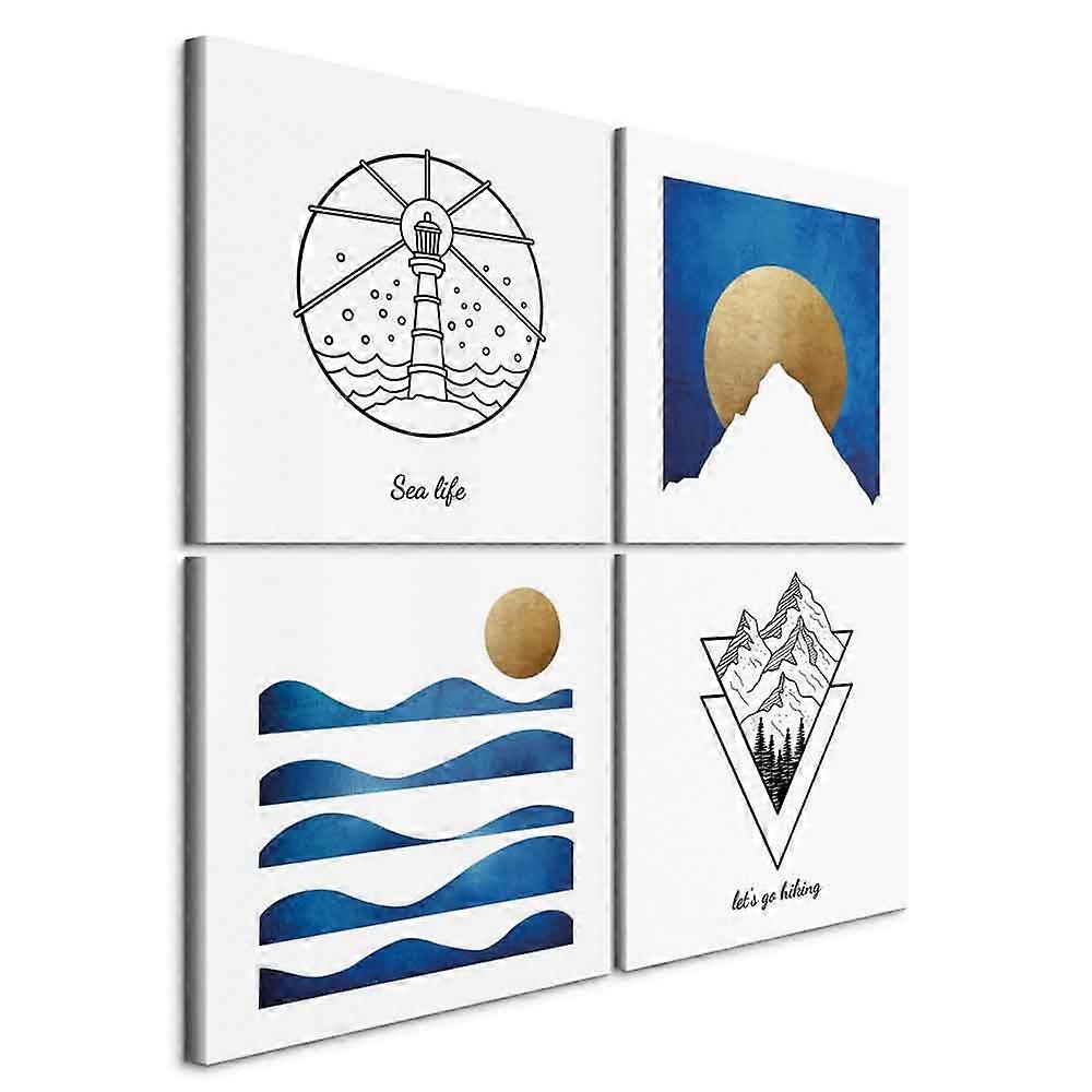 Leinwandbild - Meer oder Berge (4 Teile)