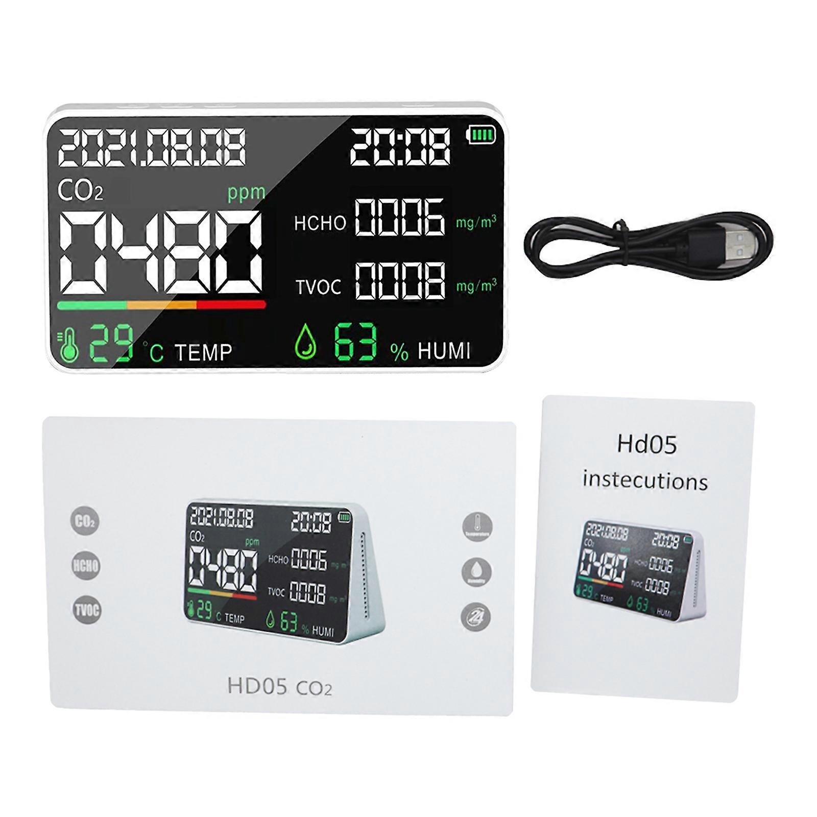 Digital Display Carbon Dioxide Detector Measuring Quality Monitor for Indoor