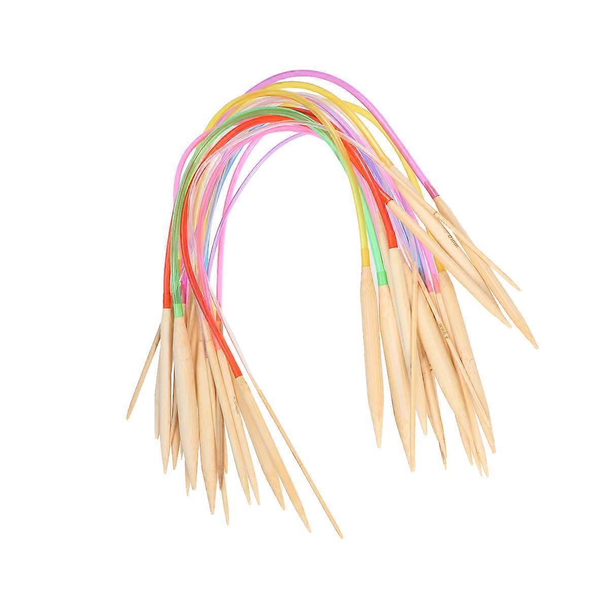 Circular Knitting Needles Large Knitting Needles Knit Lovers Knitting Sweater 40cm Bamboo 18Pcs