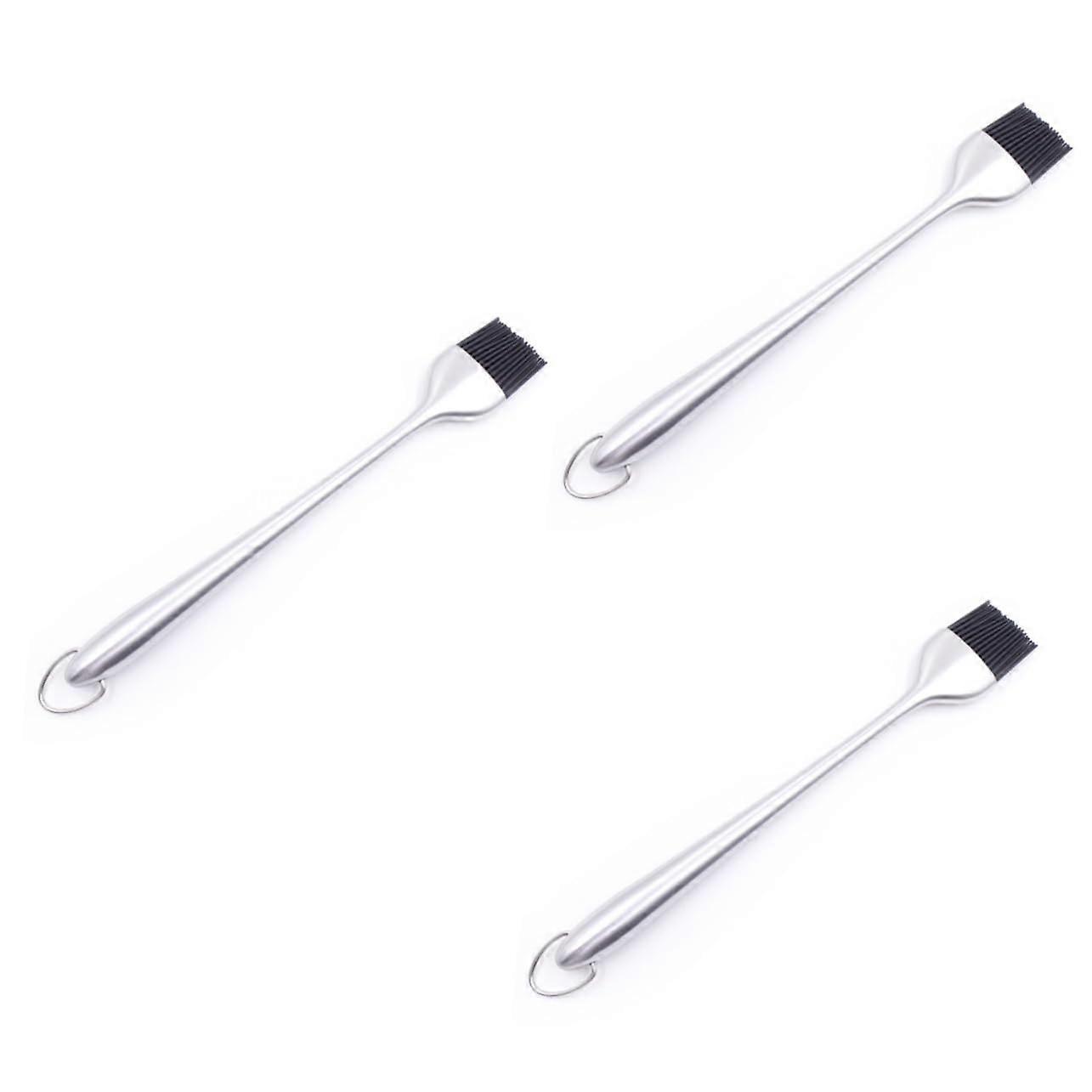 Grill Brush Set of 3 Heat Resistant Silicone Brushes for Barbecue Sauce and Oil Application Cooking Tools