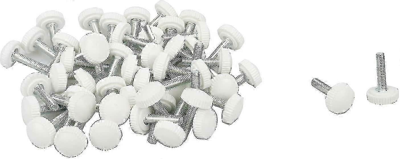 50pcs M4 X 16mm Threaded Knurled Thumb Screw Grip Knobs Thumb Screw White hwy