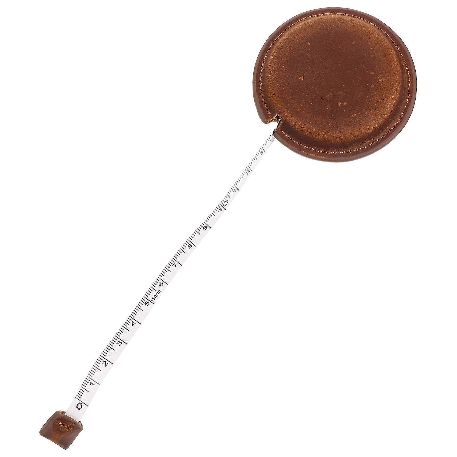 Portable Tape Measure Household Item Tape Measure Brown 6.8X6.8cm Measurement Tool Accurate Reading 1Pcs