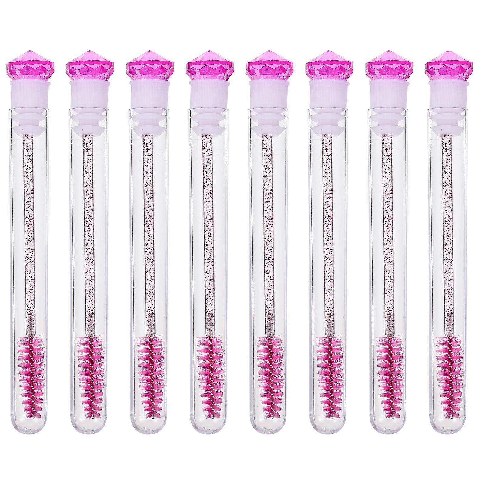 Eyelash Brush Diy Lash Wand Tubes Set Mascara Wand Eyelash Empty Diamond Makeup 11.7x1.1cm Ergonomically Shaped Natural Finish 8Pack