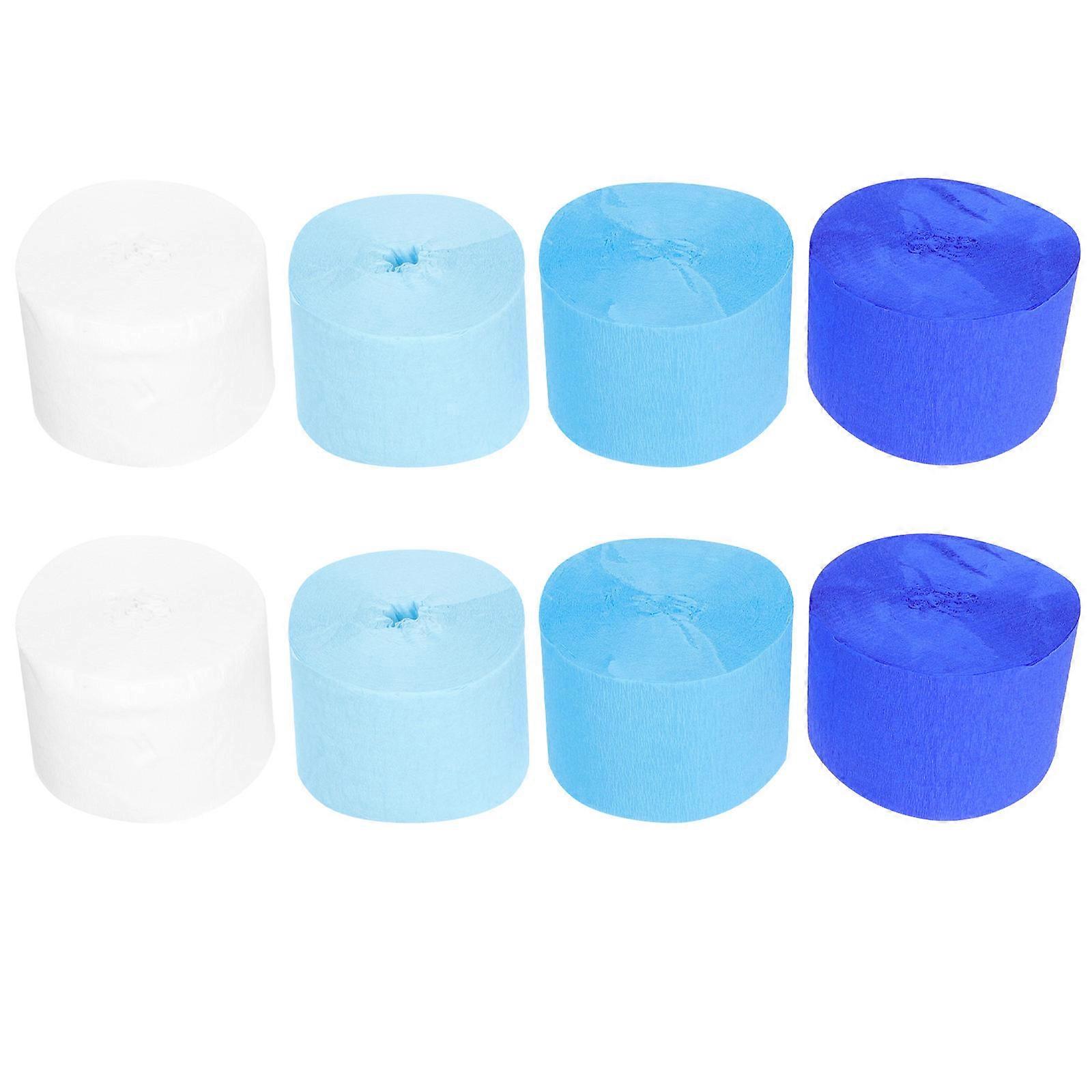 Festival Party Streamers Crepe Paper Rolls Diy Use For Birthday 8Pcs Blue