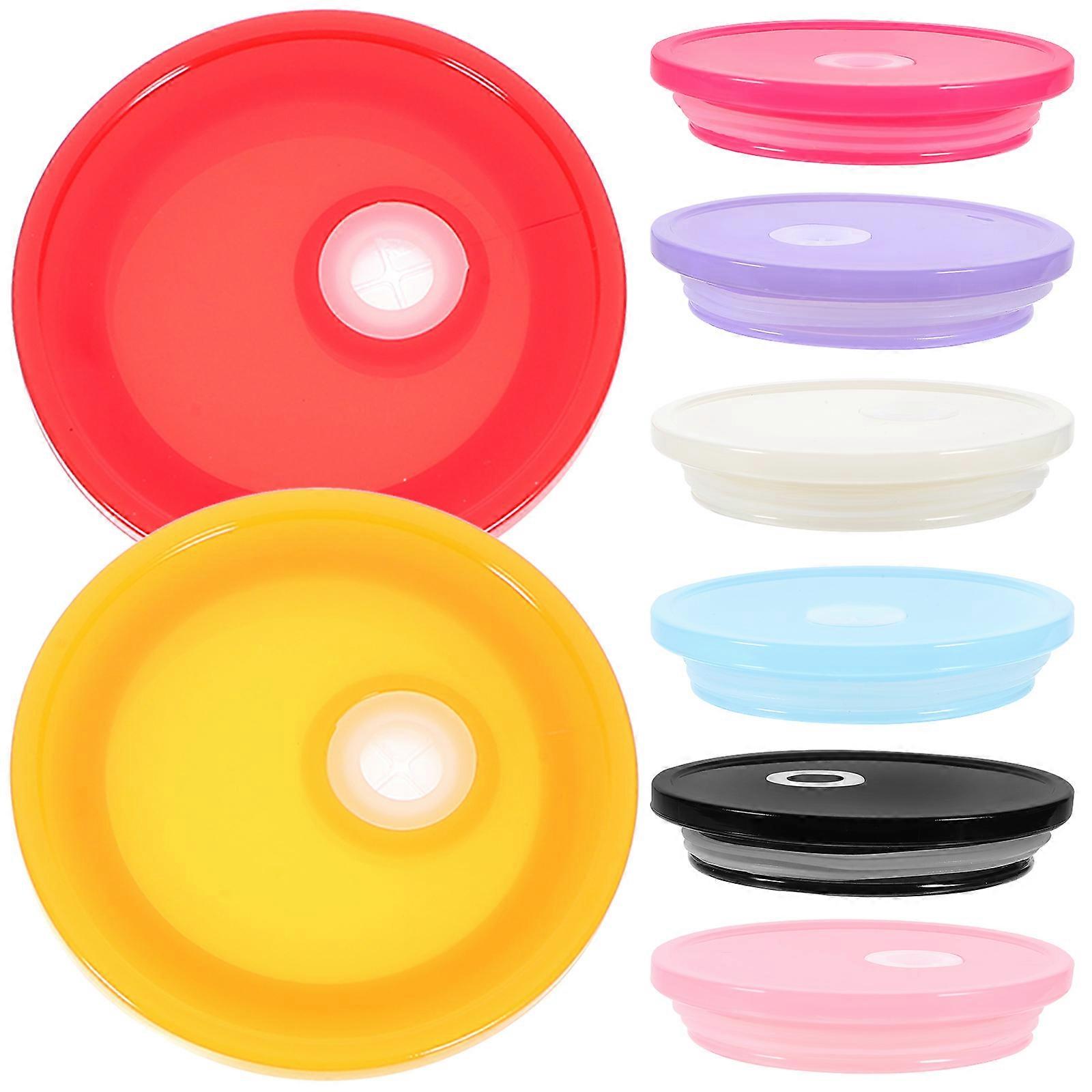 Replacement Cup Lid Mason Jars Lids Drinking Beverages Black 8Pcs