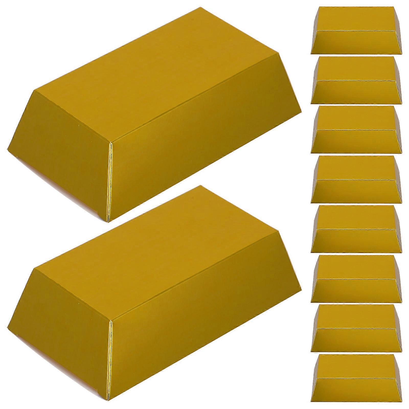 present Box Small Simulated Gold Brick Candy Boxes Rectangular Elegant Design For Pirate Decorations 24Pcs