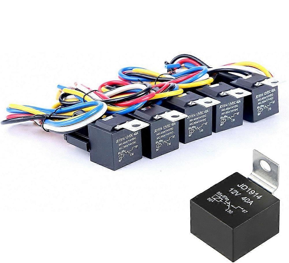 Cooling Fan Relay Automotive Relay Fuse Protection Electrical Circuit Control 14.5*2.2cm 5Pcs