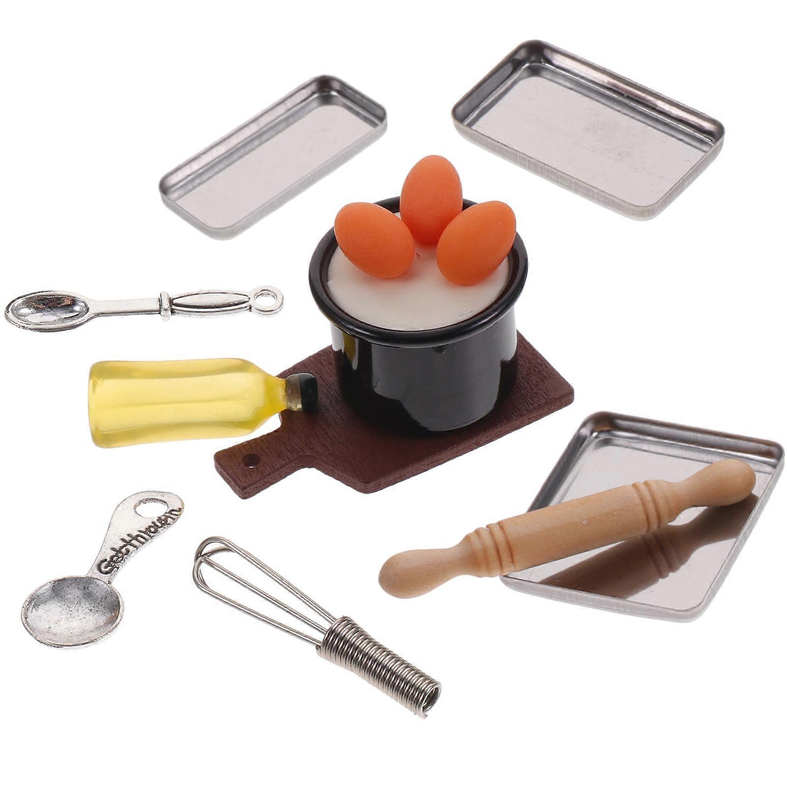 Miniature Baking Tool Set – Tiny Kitchen Accessories for Dollhouse Decoration & Creative Pretend Play for Baking Enthusiasts
