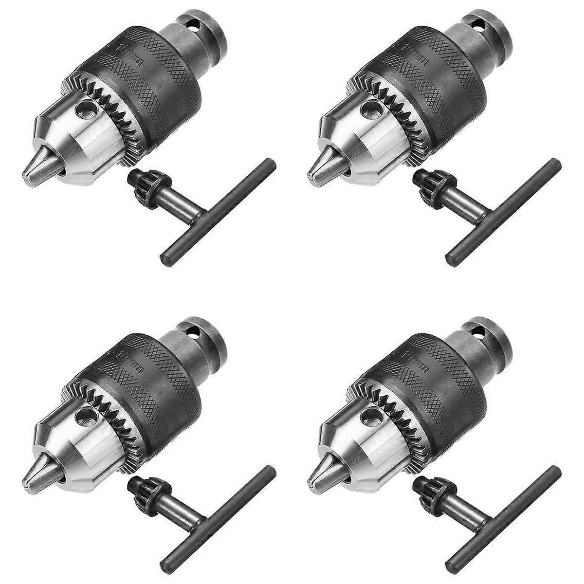 4X 1.5-10mm 1/16 Inch - 3/8 Inch Capacity Key Drill Chuck Wrench Converter 1/2 Inch Socket Square Fe