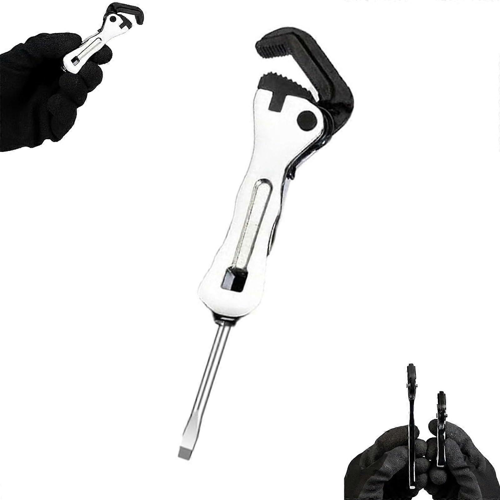 Micro Stubby Pipe Vise Wrench, Self-Adjusting Mini Pipe Wrench, Portable Universal Multifunctional Micro Stubby Wrench