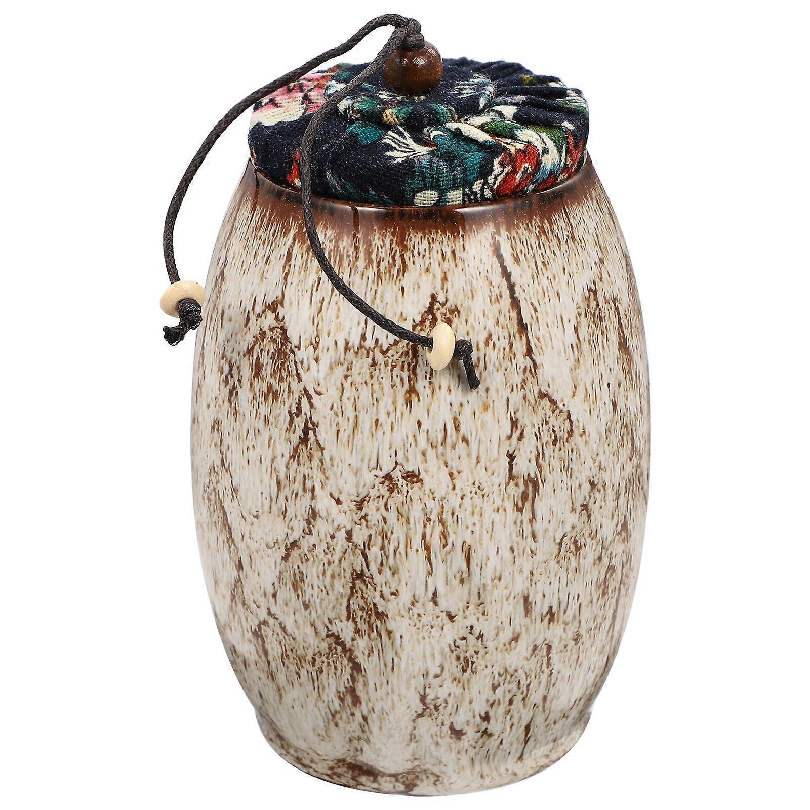 Ceramic Tea Jar Decorative Loose Tea Container Multi-function Tea Canister Sealed Tea Jar