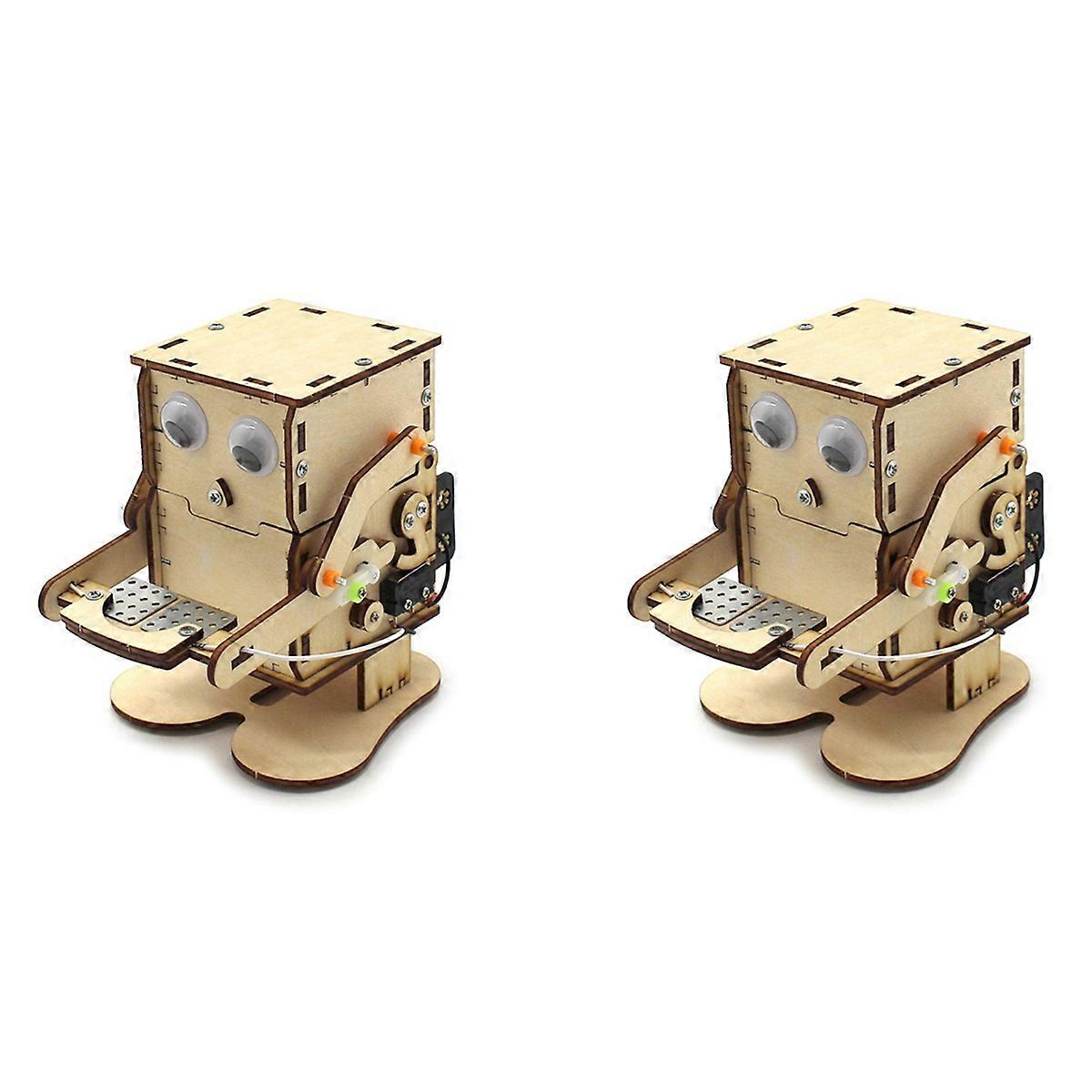 Robot Eating Coin Wood DIY Model Teaching Learning Stem Project Kit