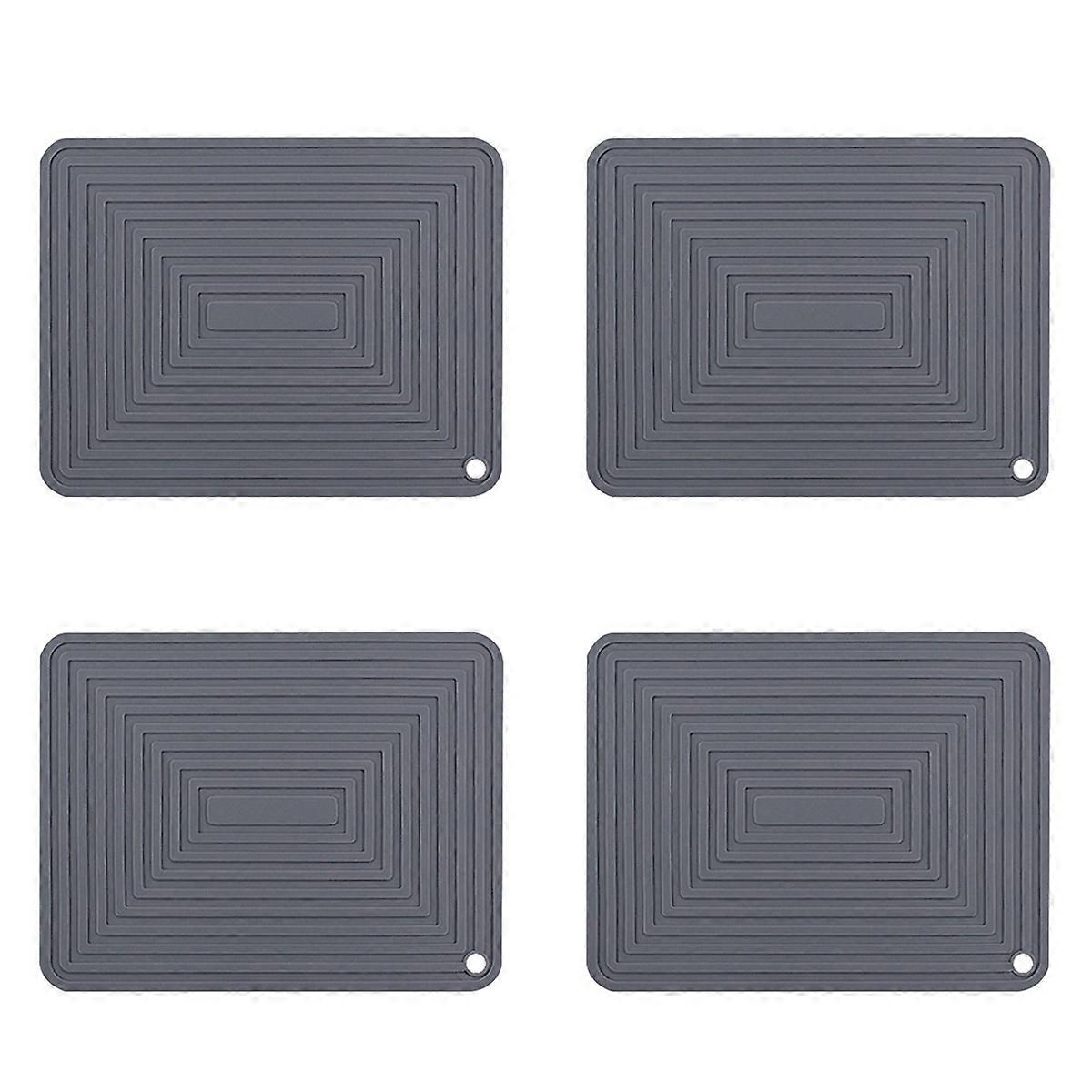 Large Silicone Pot Holder Heat Insulation Kitchen Table Mat(Gray)
