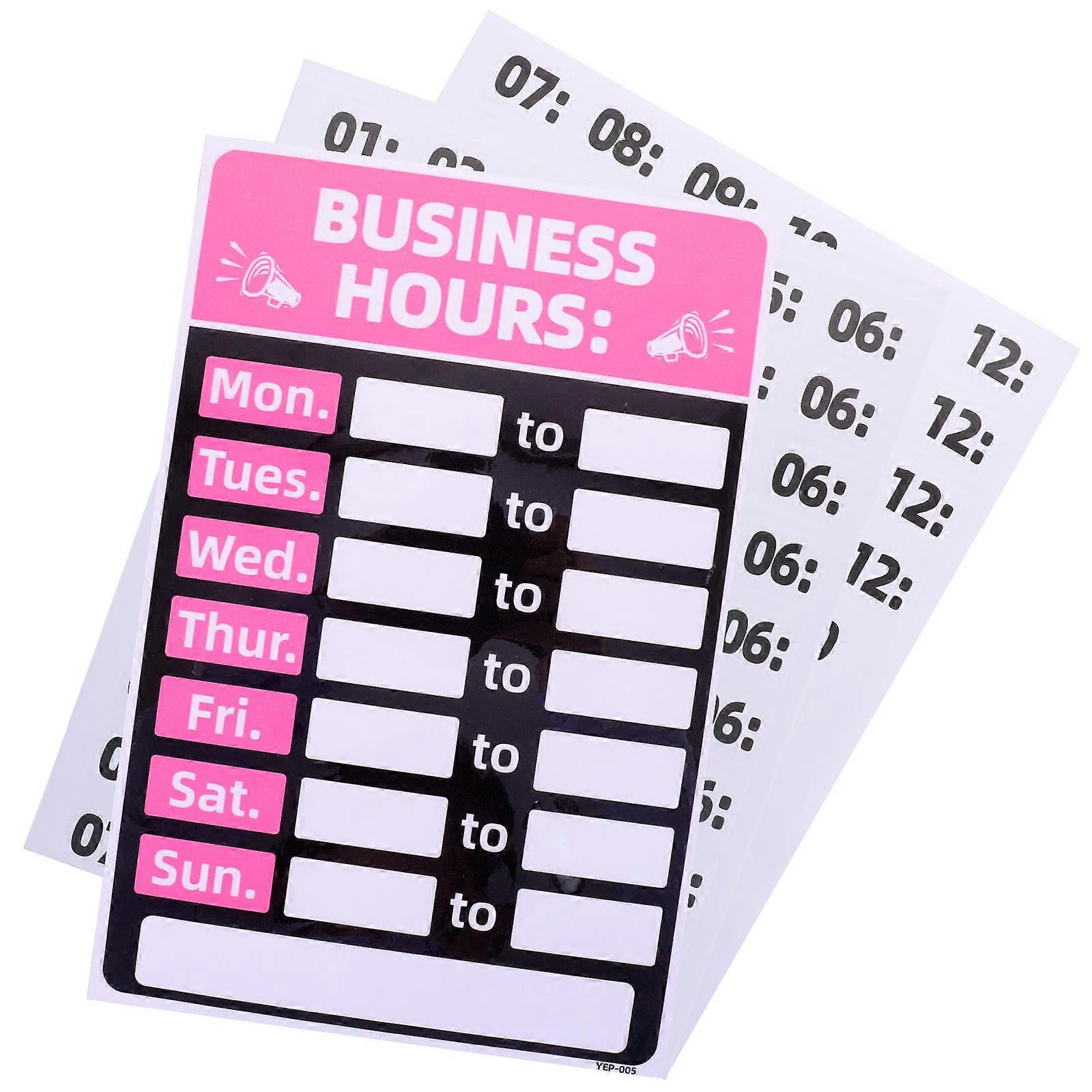 Business Hours Sign For Window Business Sticking Closed Open Sign For Indicate Opening Hours 2Pcs