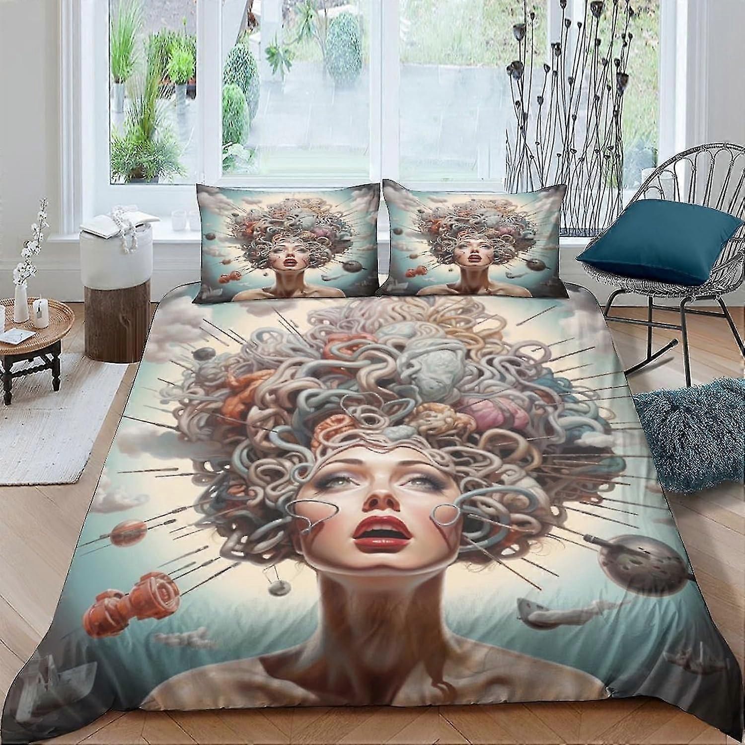 3D Comforter Cover Set for Kids Room Decor, 3-Piece Duvet Cover Set with Zipper Closure, Soft Microfiber