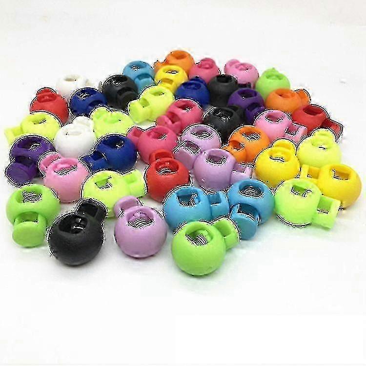 10pcs Spring Cord Locks for Drawstrings Plastic Double Holes Fastener Oval Toggle