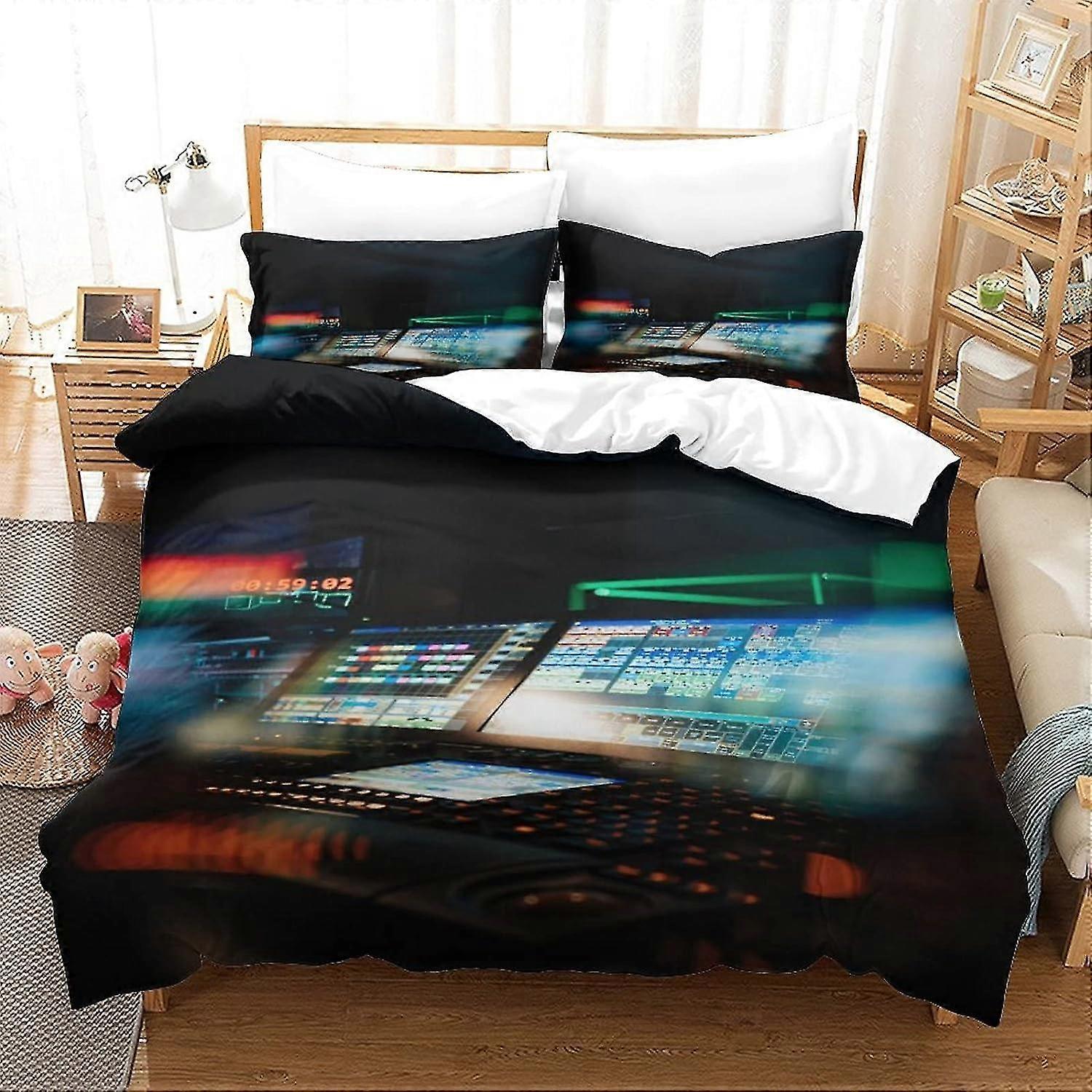 Luxusní 3D tištěná sada povlečení s technologií ložního panelu, ultra měkká sada z mikrovlákna s povlaky na polštáře