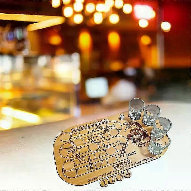 Shots & Ladders Drinking Game Snakes And Ladders Wooden Pallet Board Game