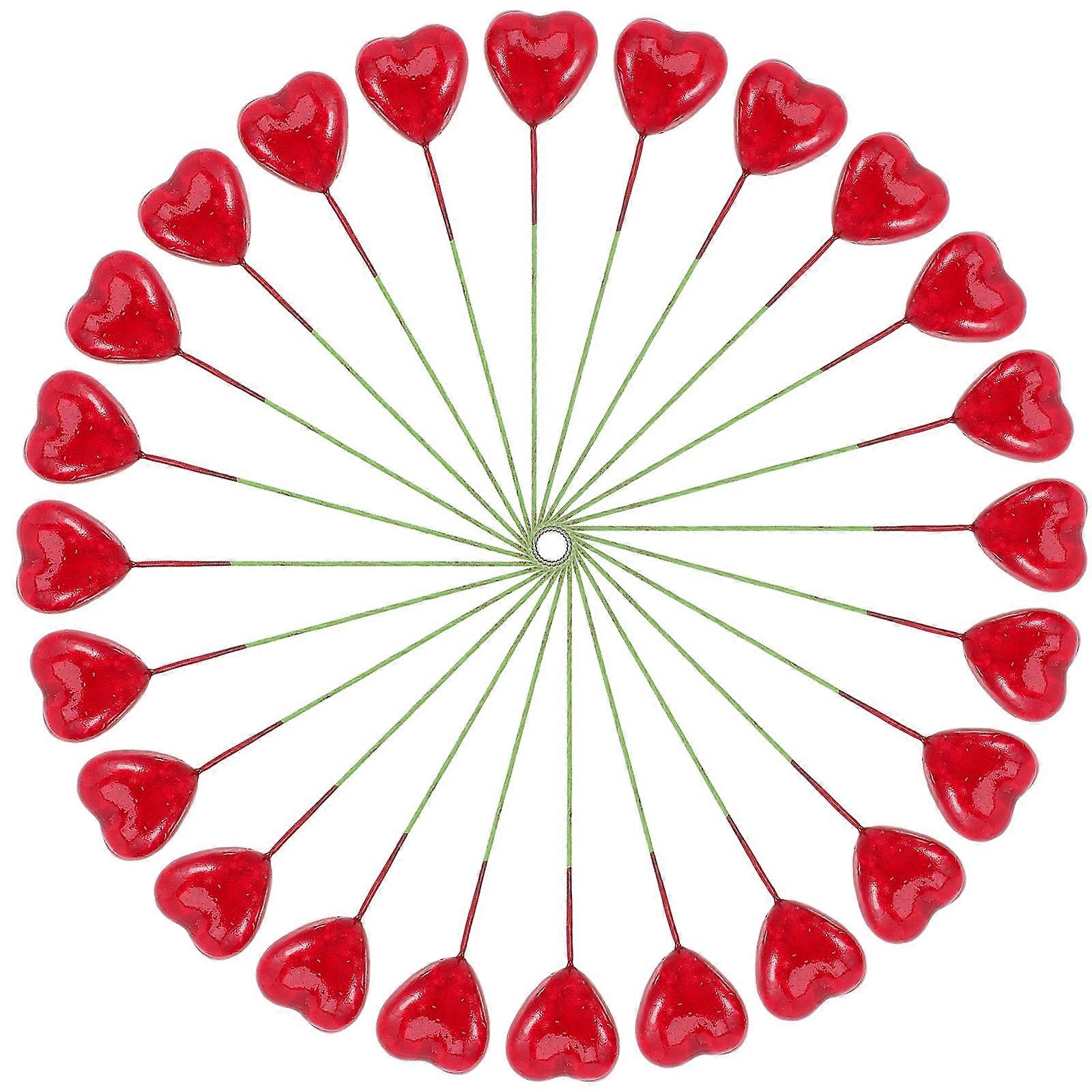 Valentine's Day Heart Cupcake Picks Red Foams 9x1.8cm 50Pcs