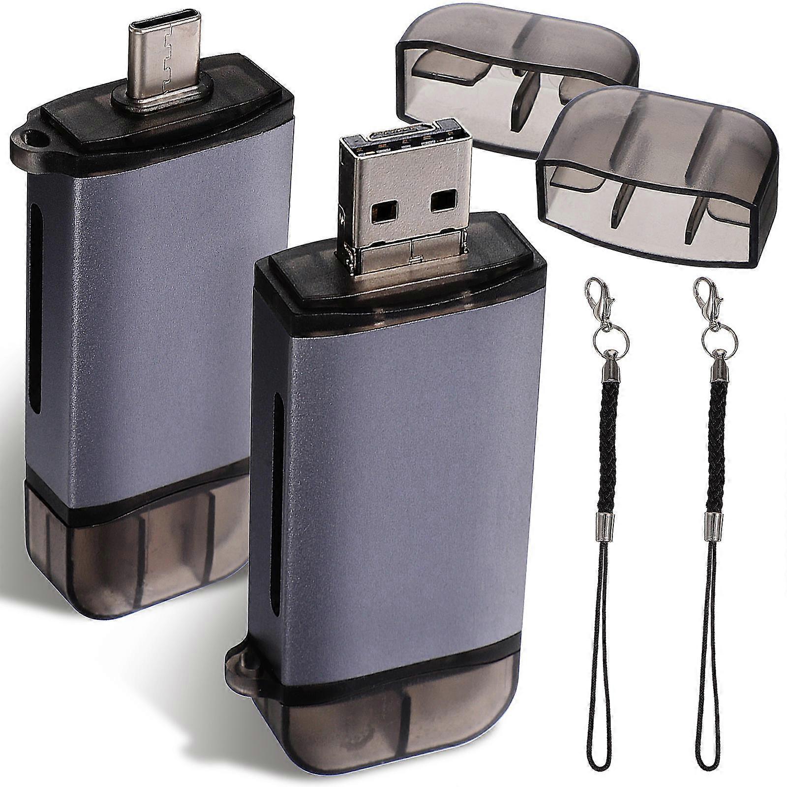 Portable Card Readers Minimalist Keychain USB 2.0 Support Computer 2Pcs