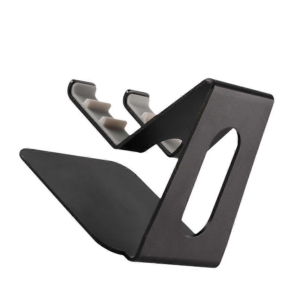 Desktop Cell Phone Stand Aluminium Alloy Mobile Phone Case Base Bracket Creative Three Angel Adjustment For Smartphone Tablet Black 1Pack